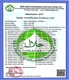 KAIHONG FLAVOUR HALA Certificate