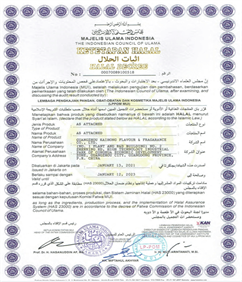 Indonesia MUI HALA Certificate